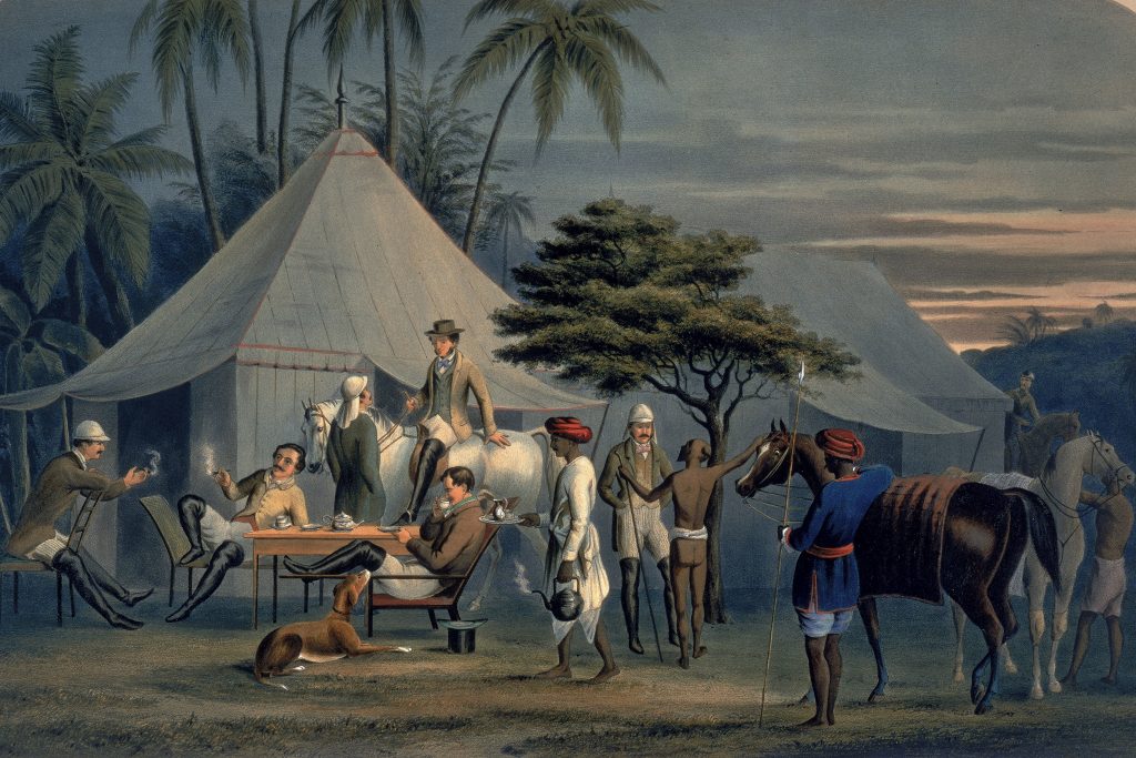 East India Company leaders, captured in power and poise.